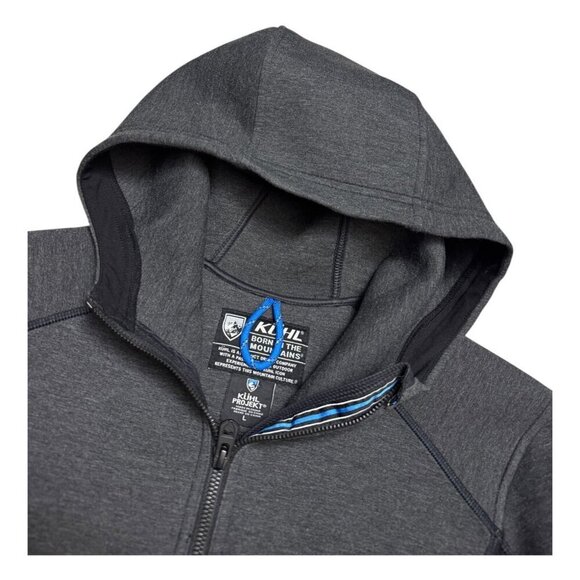 KUHL Designer Outdoor Hiking Shacket Hoodie Grey Jacket Womens Large - Picture 4 of 7